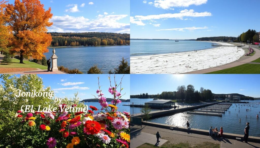 Jahreszeiten in Jönköping am Vättern See