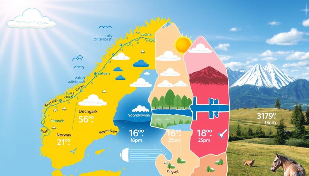 Skandinavische Wettervergleich im Juli