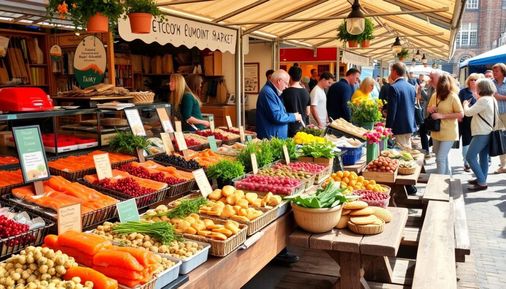 Traditionelle schwedische Spezialitäten im Stockholmer Bauernmarkt