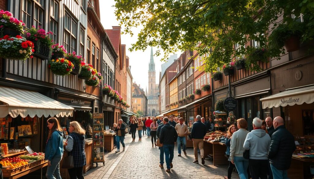 Einkaufen in der historischen Altstadt Lund Einkaufen in der historischen Altstadt Lund