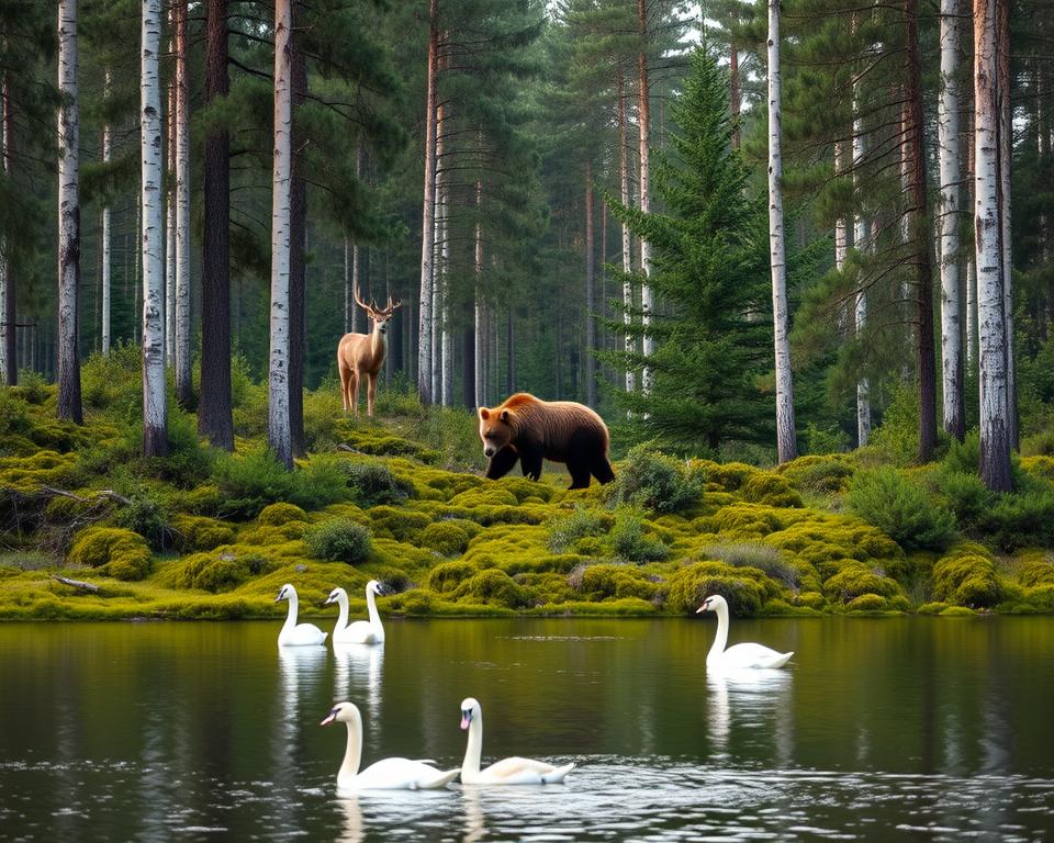 Bärenlebensraum in schwedischen Wäldern