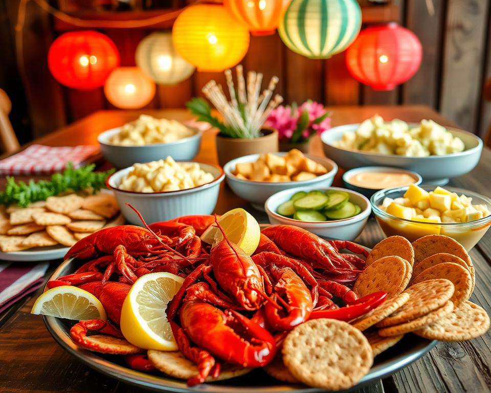 Kräftskiva Beilagen und Knäckebrot Kräftskiva Beilagen und Knäckebrot