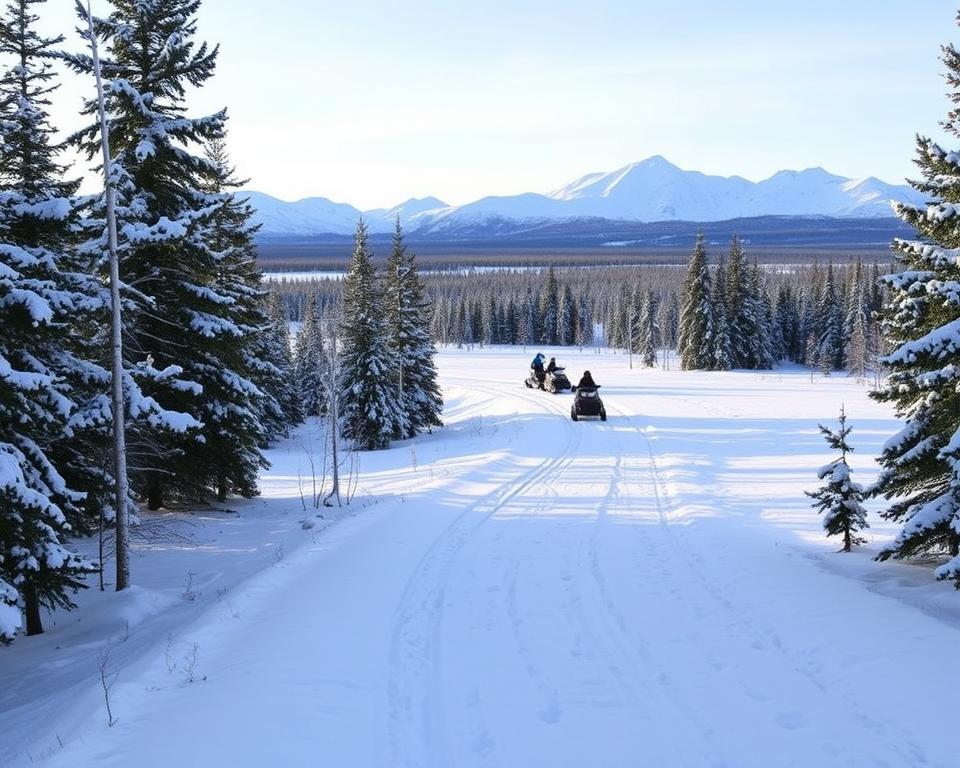 Schneemobilrouten in Lappland