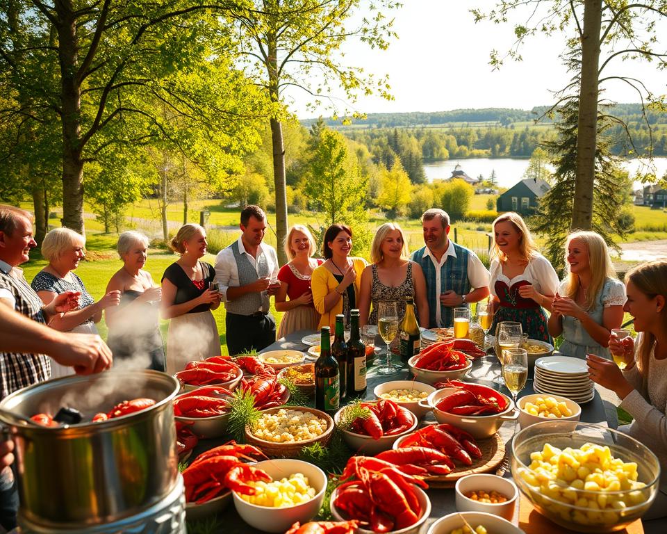 Schwedische Krebsfest Traditionen