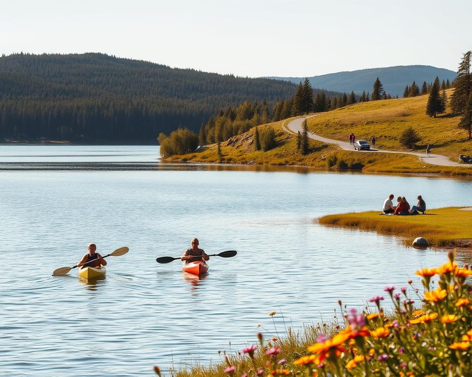 Schwedische Seenlandschaft Outdoor-Aktivitäten