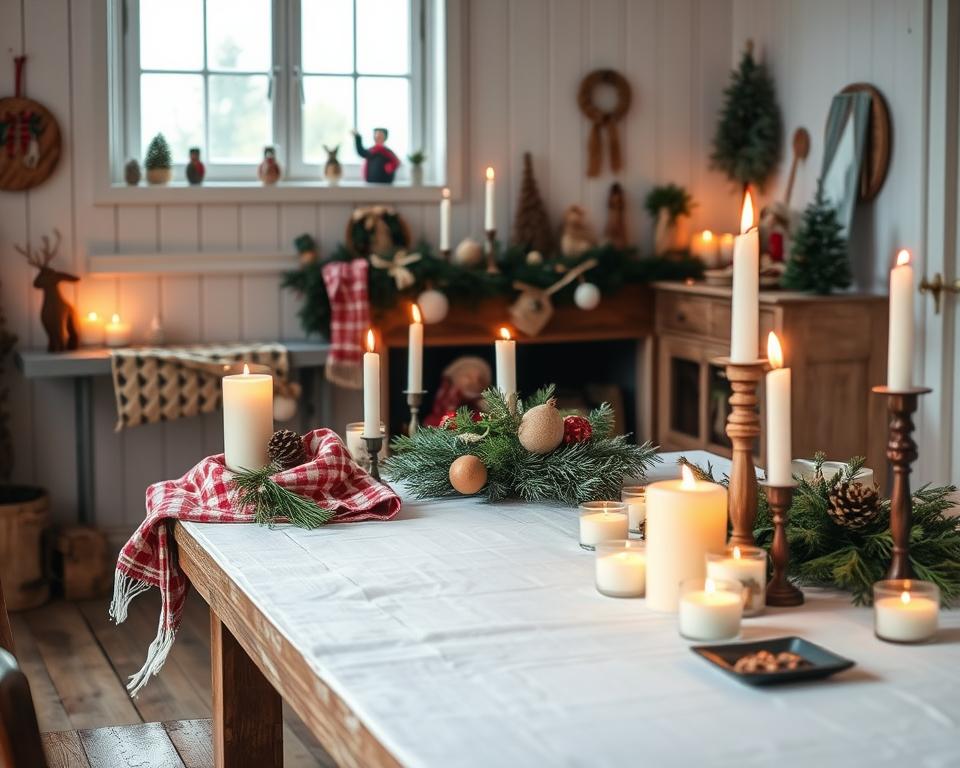 Schwedische Weihnachtsbräuche Tischdekoration