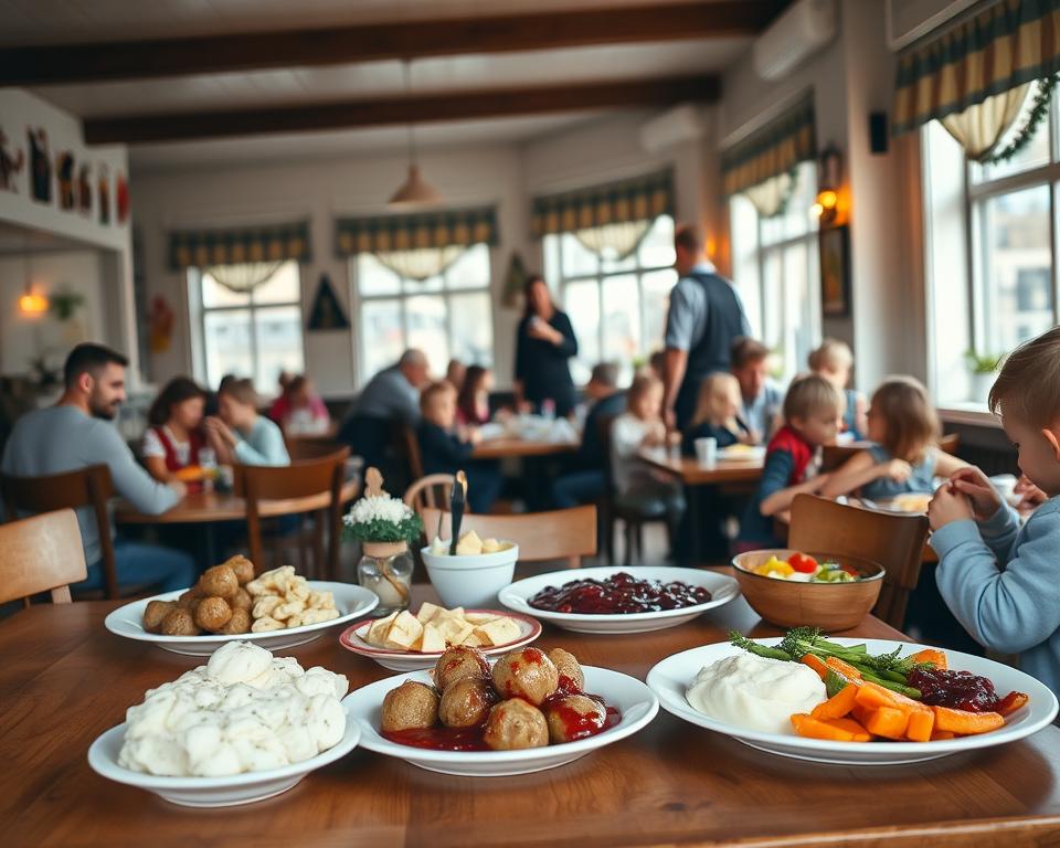 Schwedisches Essen für Kinder in Familienrestaurants