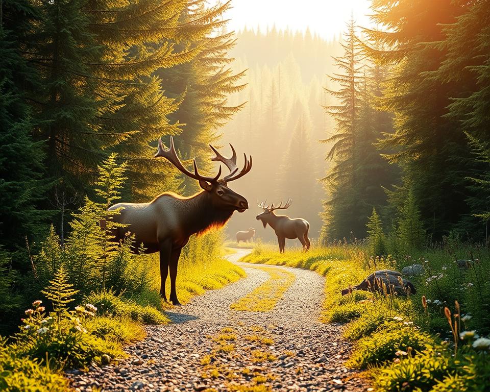 Sicherheit Elchwanderung Wildtierbeobachtung