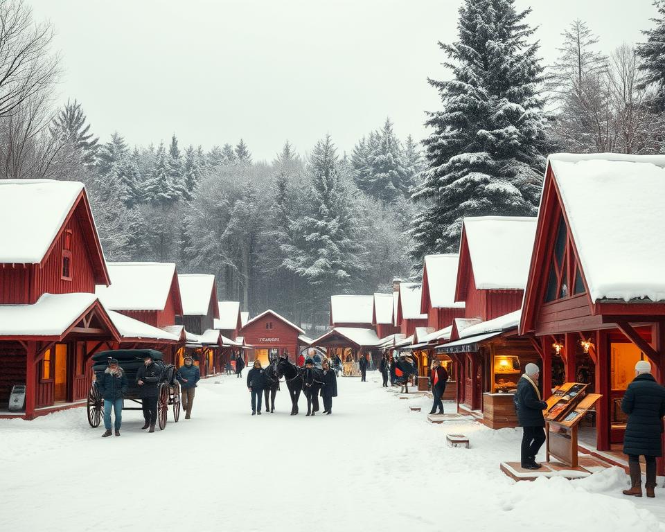 Skansen Weihnachten im Stockholmer Freilichtmuseum Winter