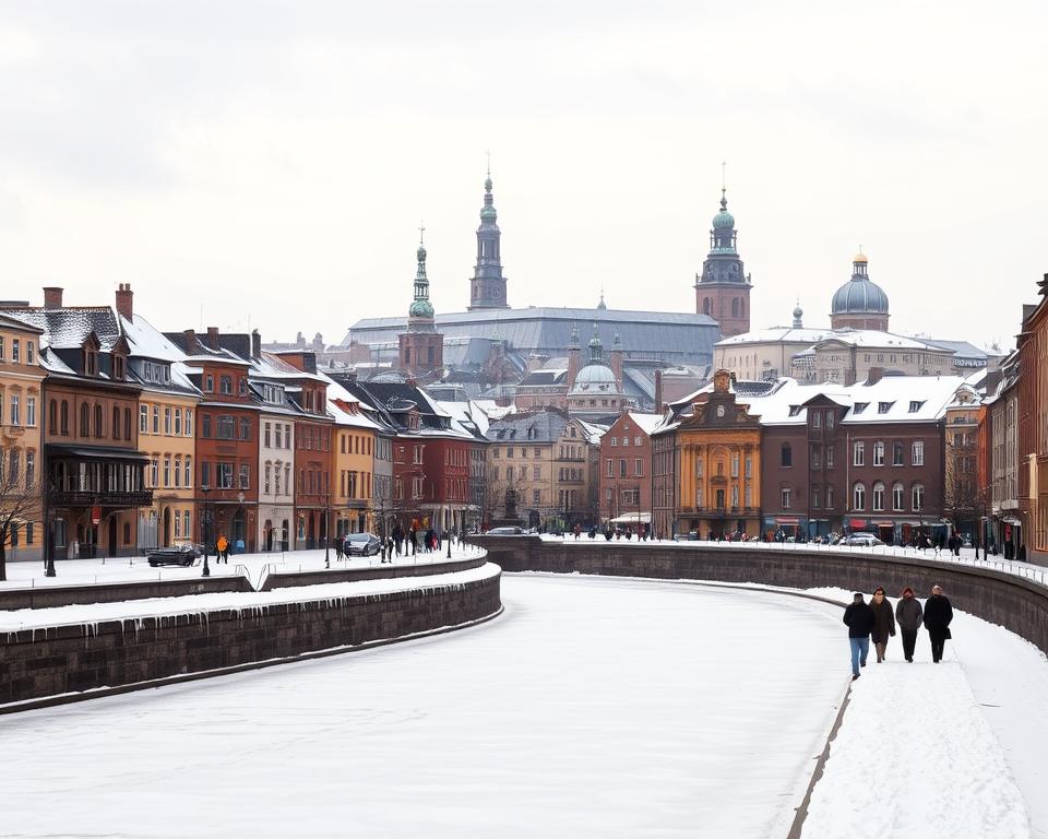 Stockholm im Winter Stadtansicht