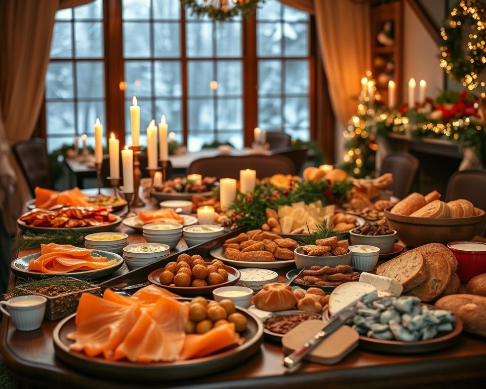Traditionelles Julbord schwedische Weihnachtsgerichte