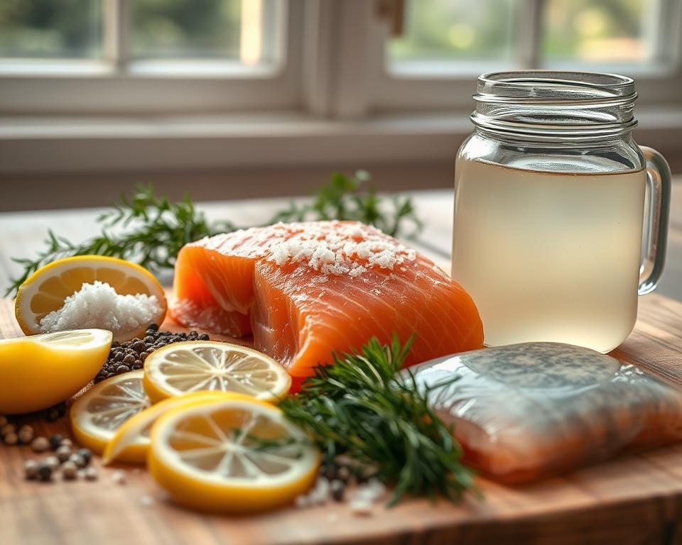 Zutaten für Graved Lachs
