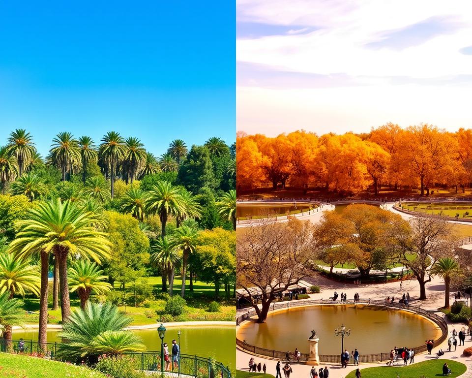 Elche in verschiedenen Jahreszeiten