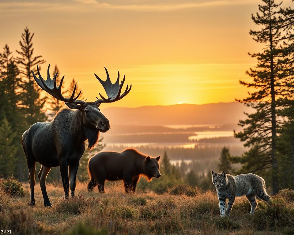 Schwedische Wildtiere in ihrer natürlichen Umgebung Schwedische Wildtiere in ihrer natürlichen Umgebung