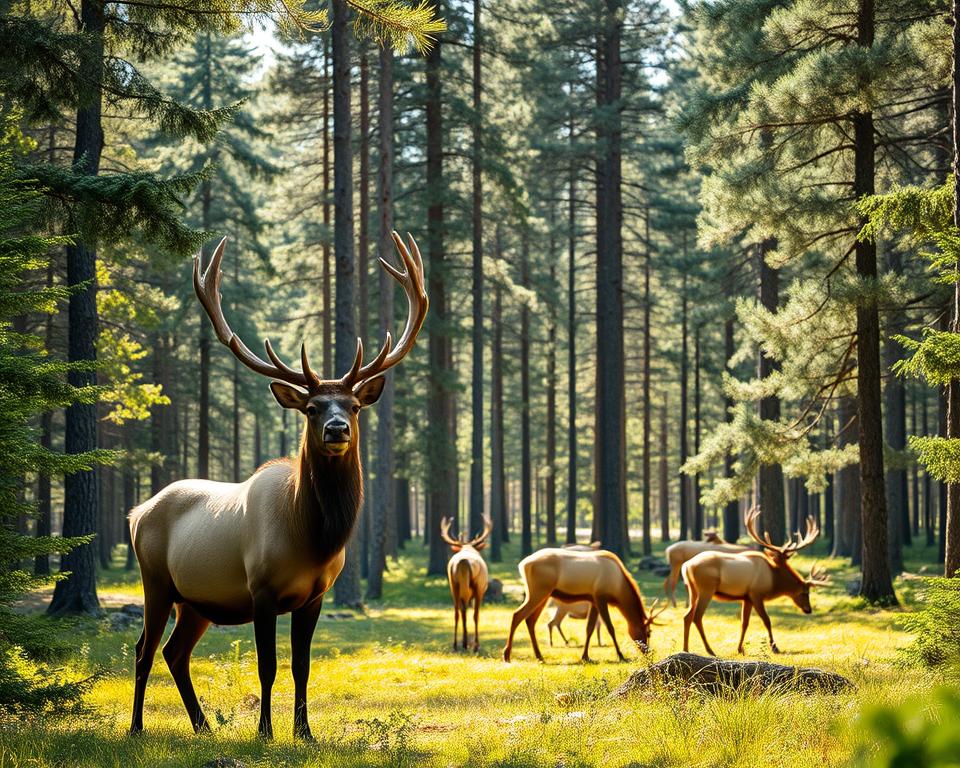 Skandinavische Elche in freier Wildbahn