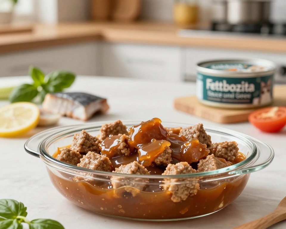 Fettbozita Häppchen Sauce und Gelee