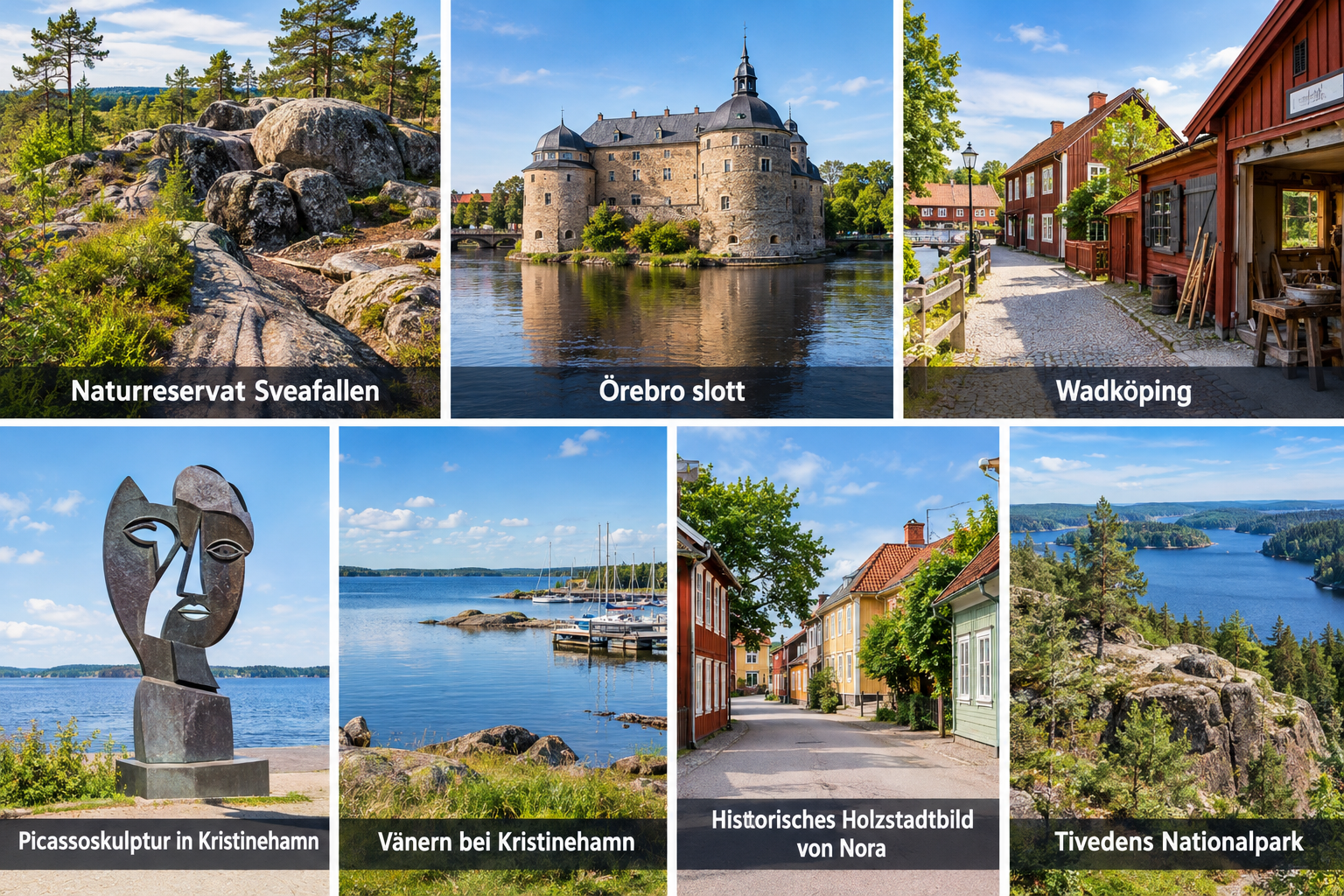 Bildcollage: Ausflüge in die Umgebung von Karlskoga