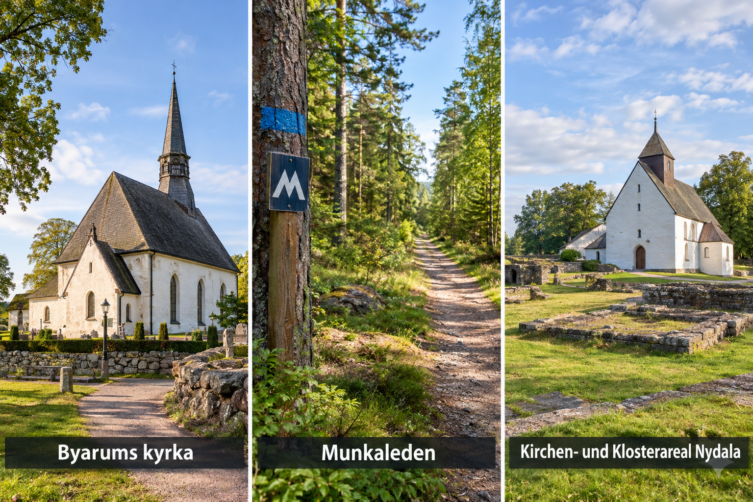 Bildcollage: Wandern zwischen Byarum und Nydala in Vaggeryd